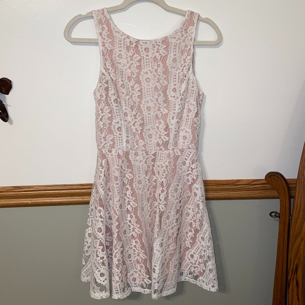 Speechless White Lace with Nude Underlay